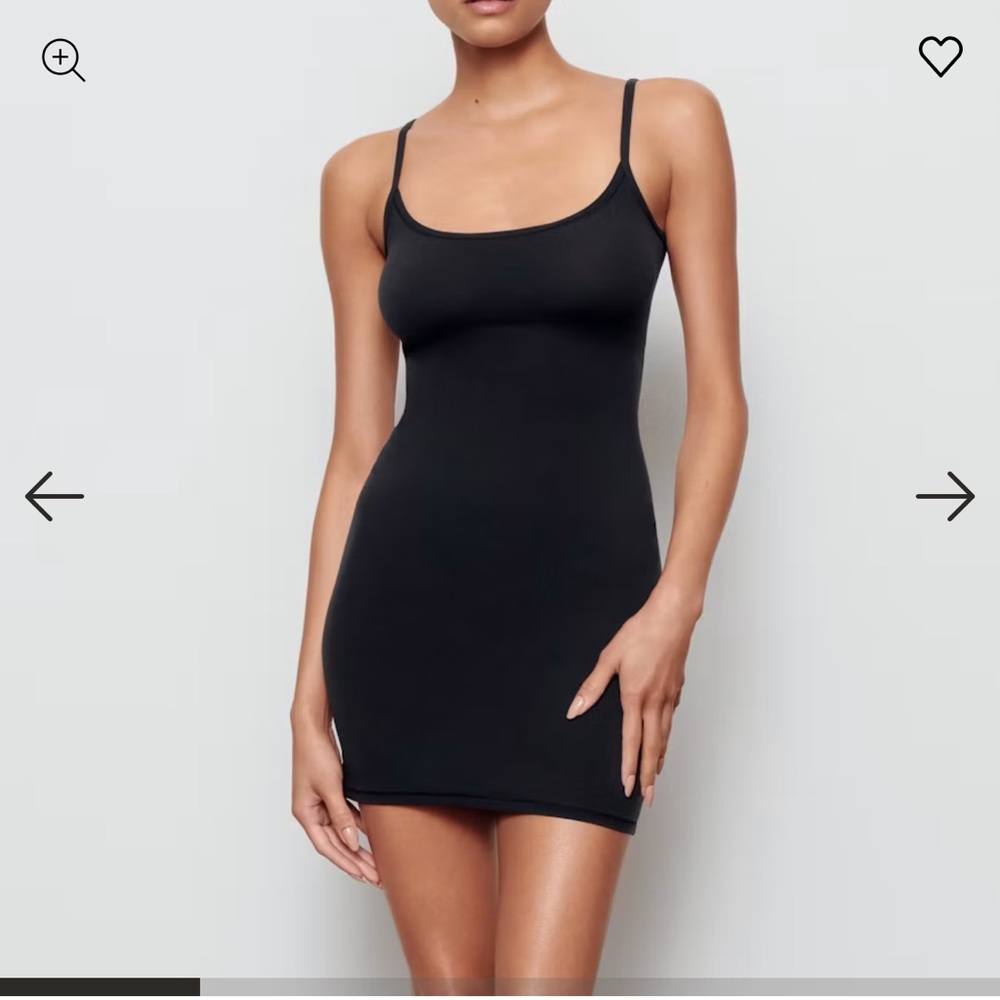 Skims black slip mini dress